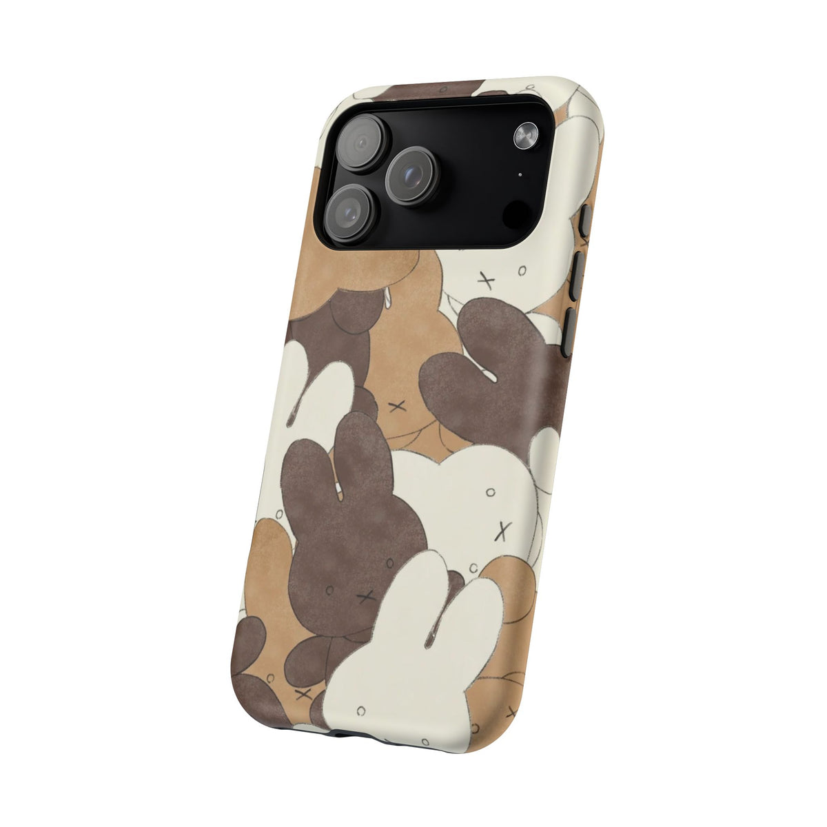 Brown And Tan Laying Bunnies iPhone Case