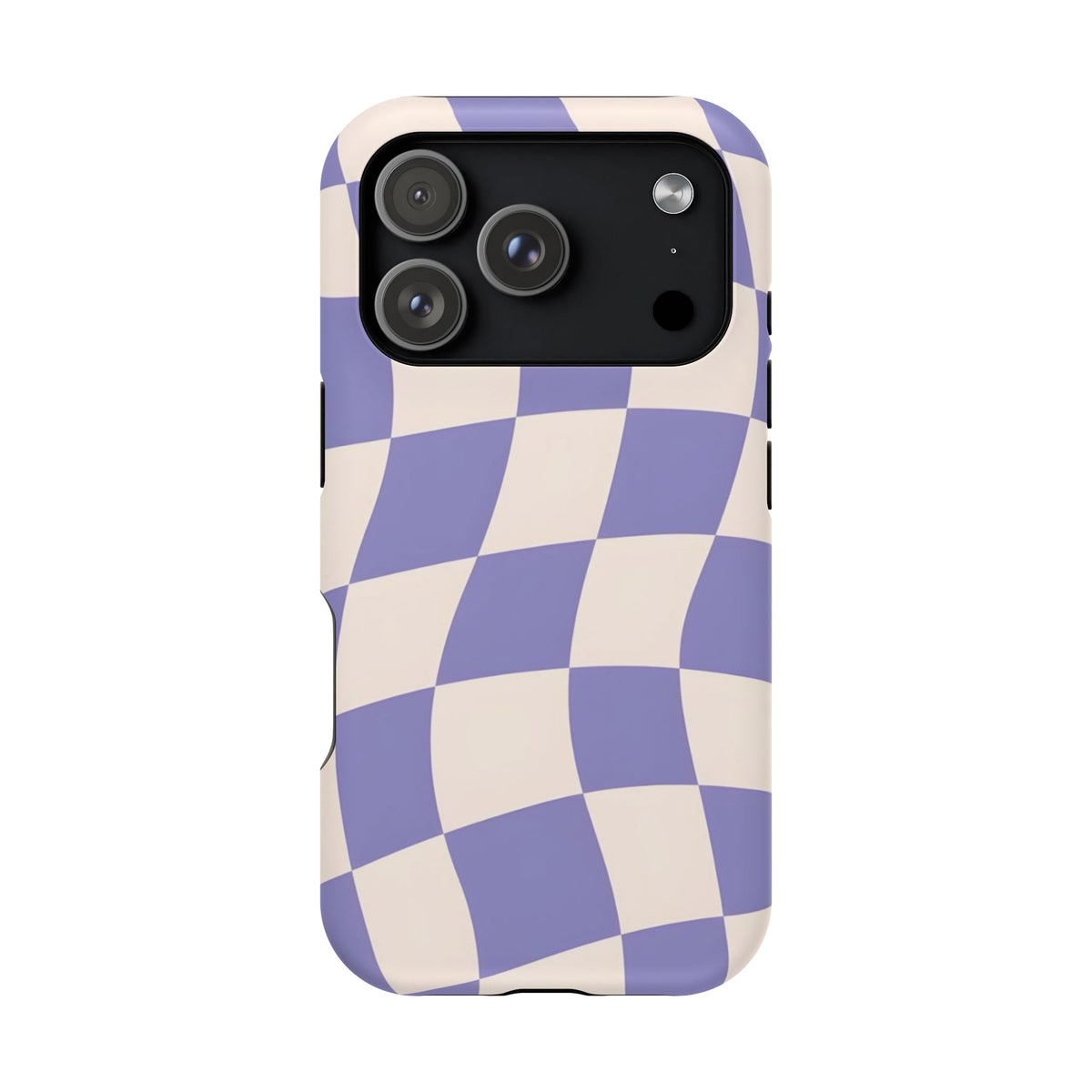 Lilac Wavy Checkered iPhone Case