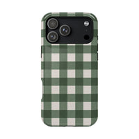 Forest Green Checkered iPhone Case