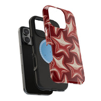 Chrome Shiny Red Stars iPhone Case