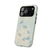 Blue Gold Fishy And Bubbles iPhone Case