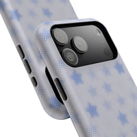 Blue And White Pixelated Star iPhone Case