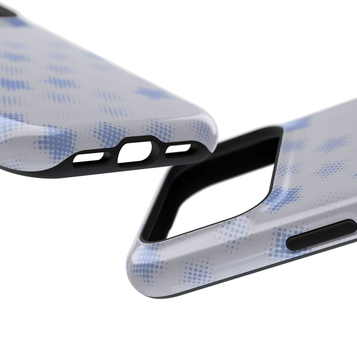 Blue And White Pixelated Star iPhone Case