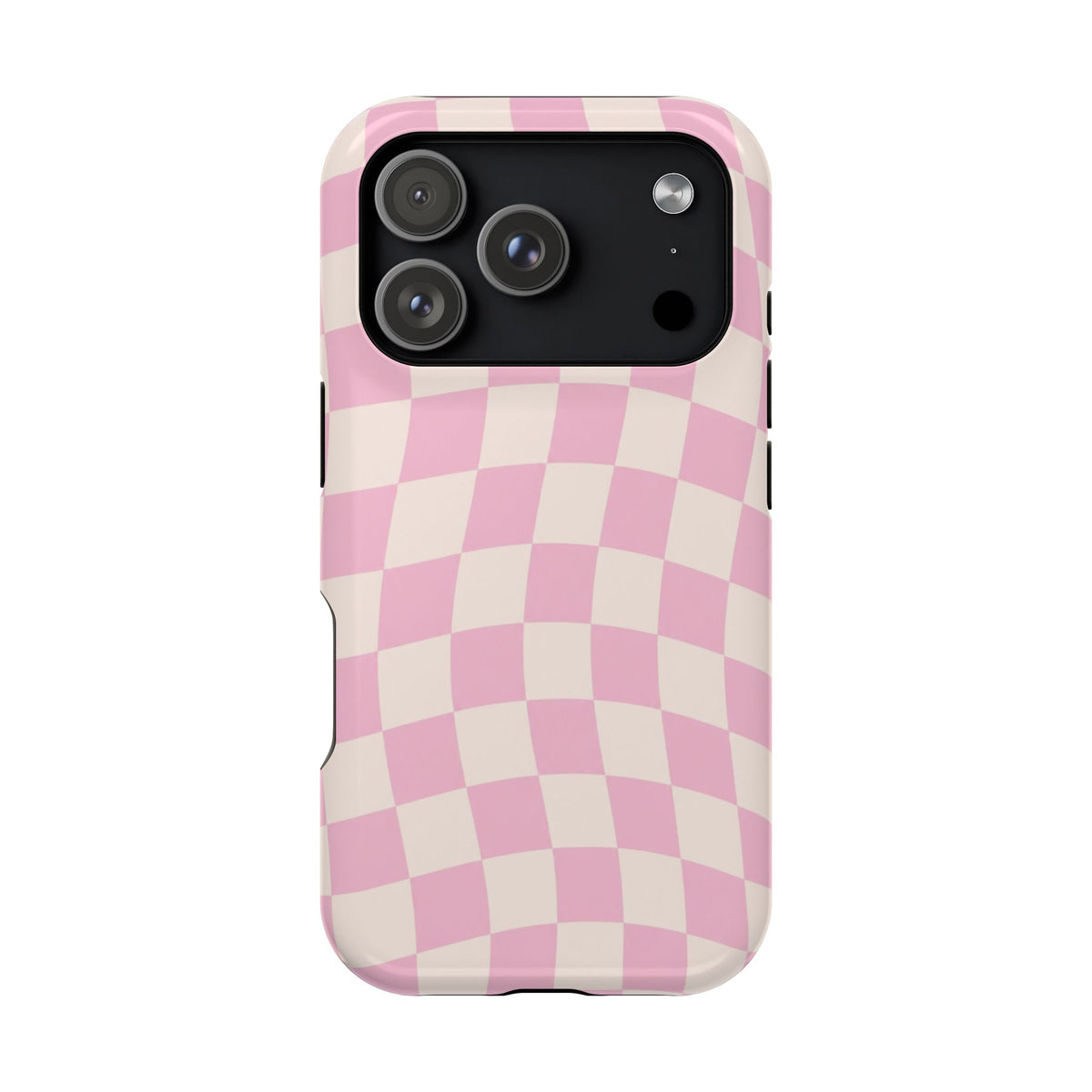 Pink Wavy Checkered iPhone Case