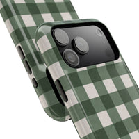 Forest Green Checkered iPhone Case