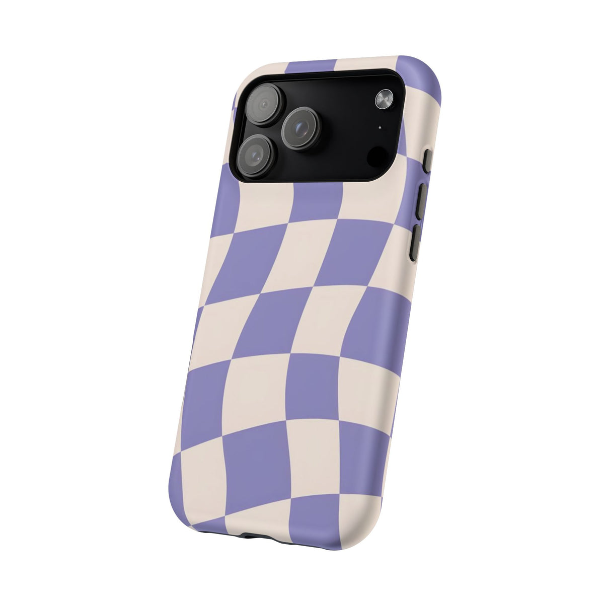 Lilac Wavy Checkered iPhone Case