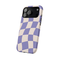Lilac Wavy Checkered iPhone Case