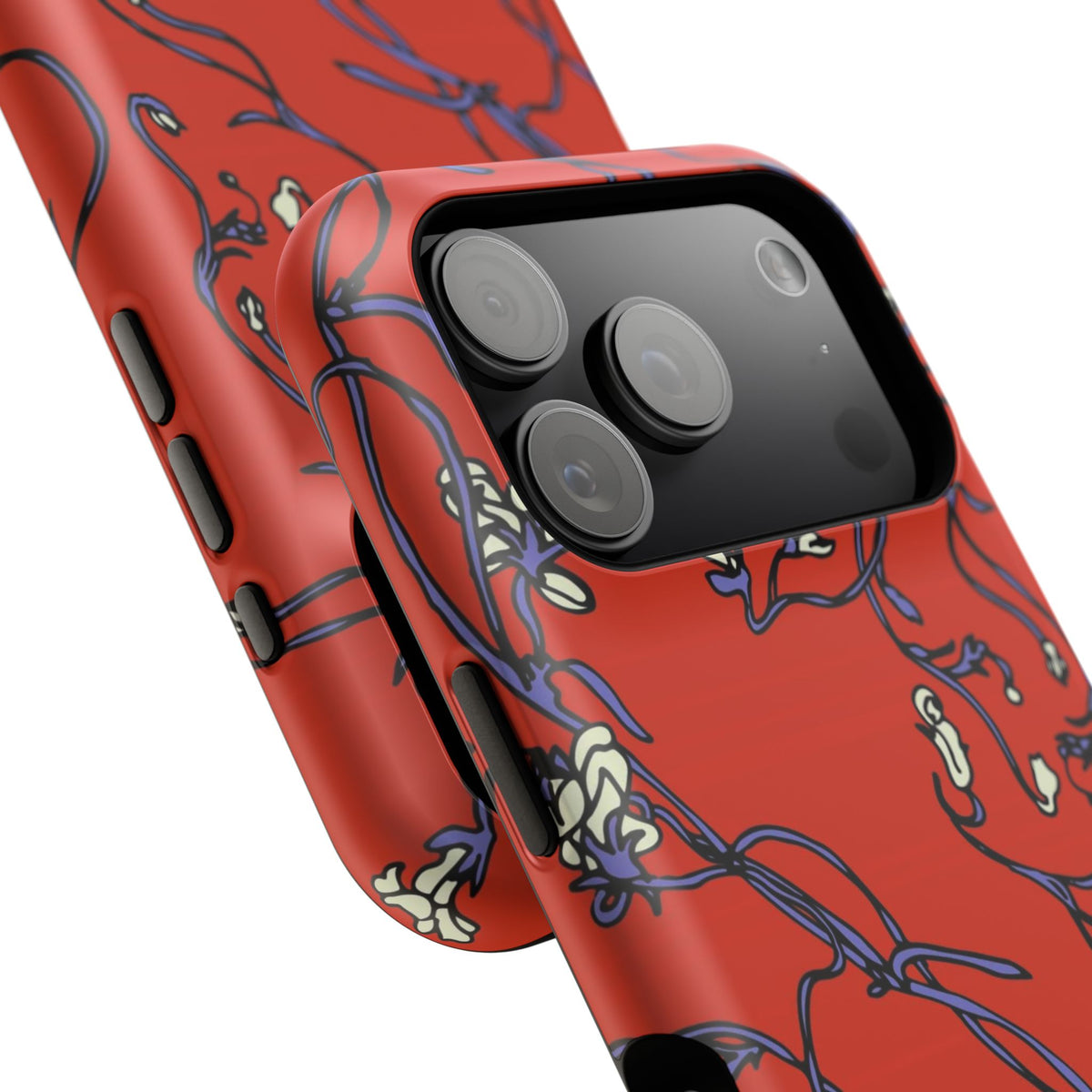 Red Withered Floral iPhone Case