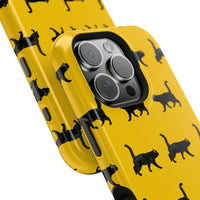 Yellow And Black Walking Cats iPhone Case