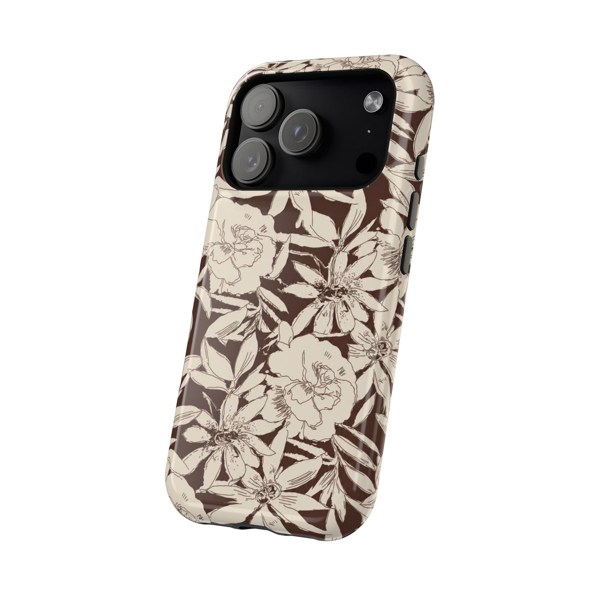 Brown Floral iPhone Case