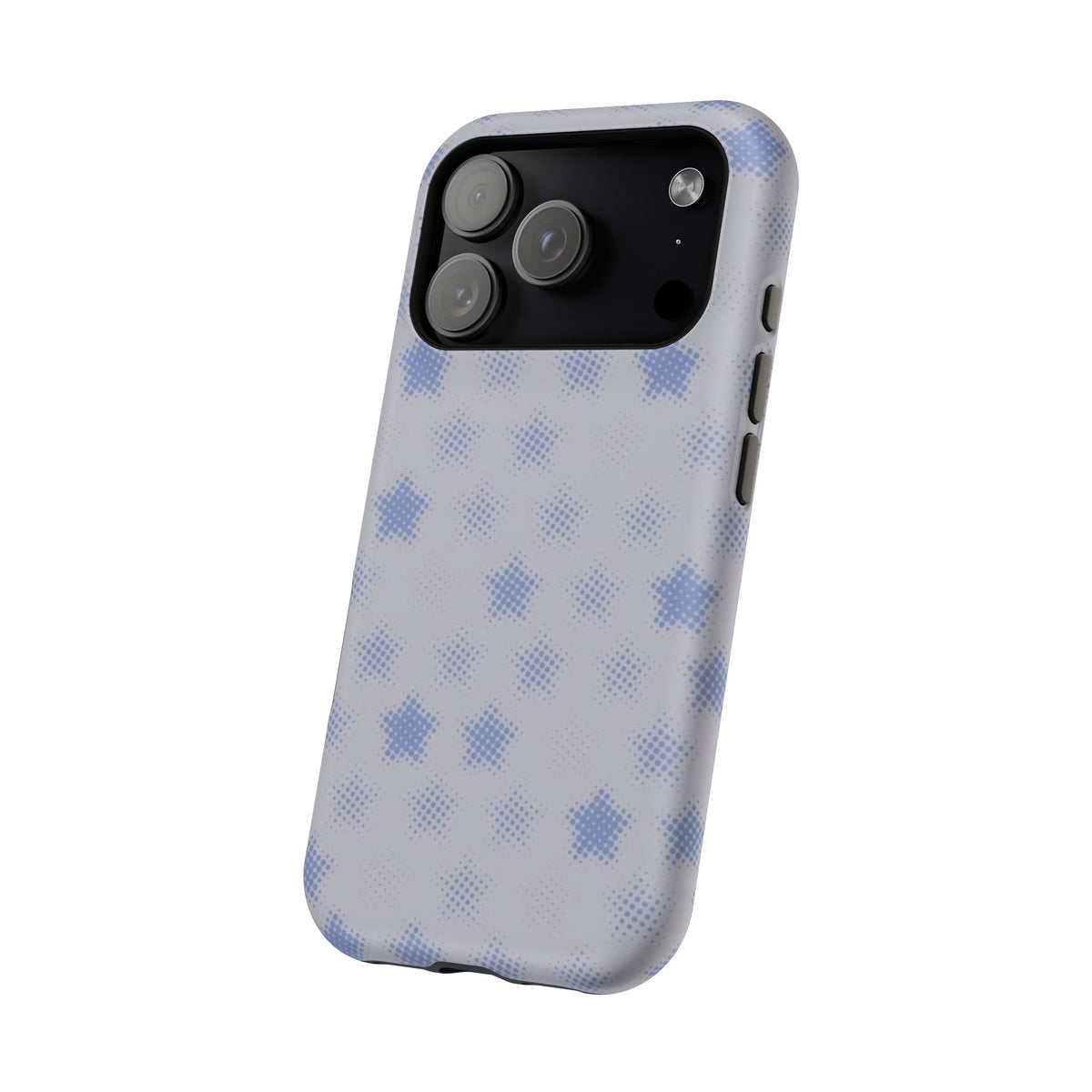 Blue And White Pixelated Star iPhone Case