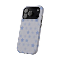 Blue And White Pixelated Star iPhone Case