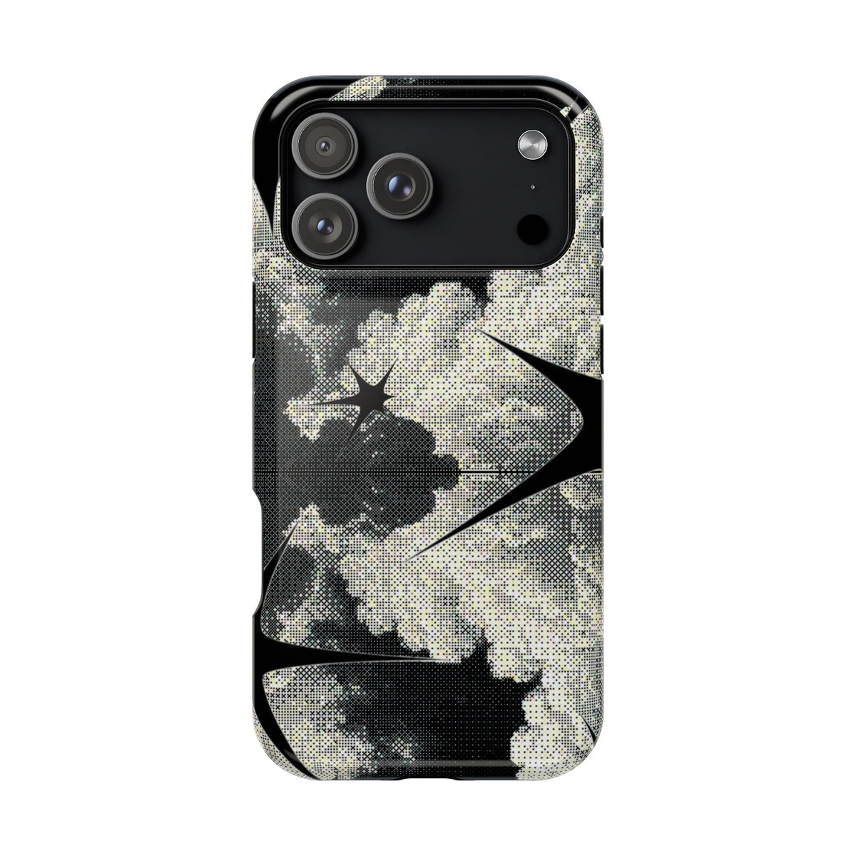 Black And White Artsy Pixelated Cloud iPhone Case