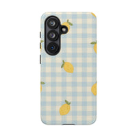 Lemon And Blue Checkered Samsung Case