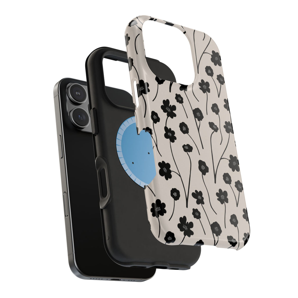Minimal Cartoony Flowers iPhone Case