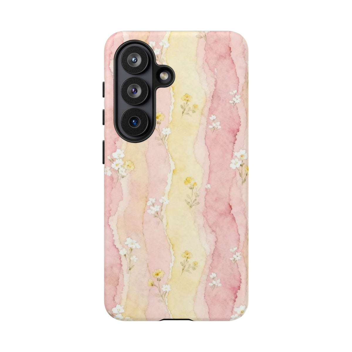 Pink And Yellow Water Art Flowers Samsung Case