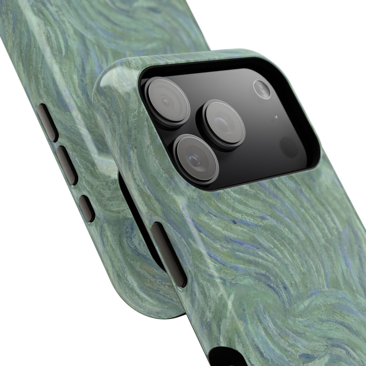 Blue And Green Artsy Swirl iPhone Case