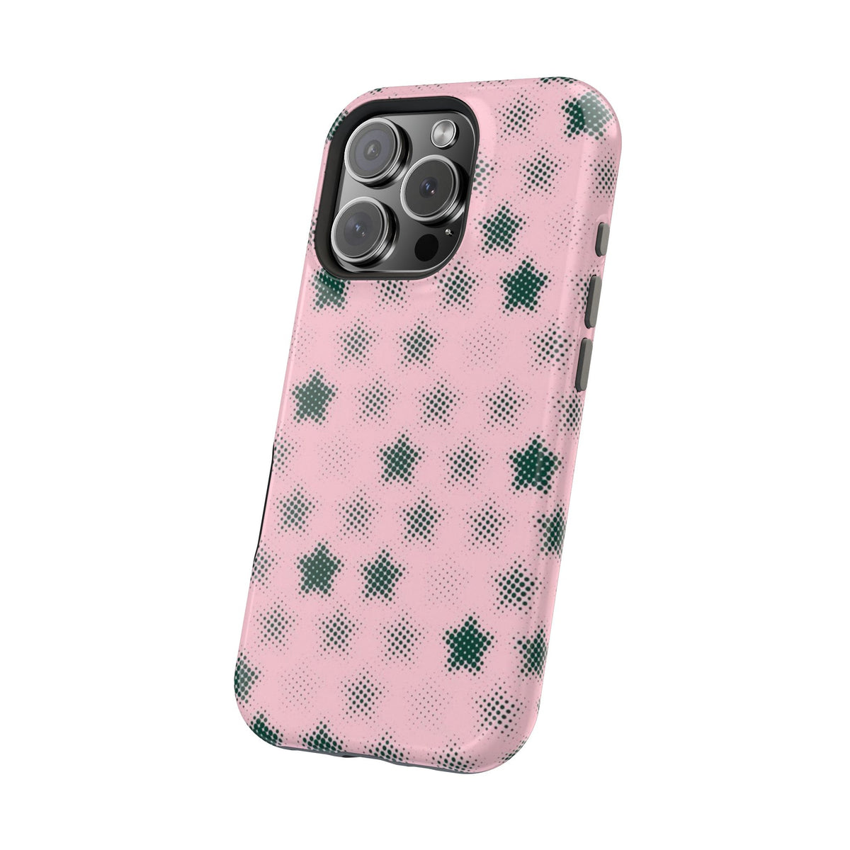 Pink And Green Pixelated Star iPhone Case