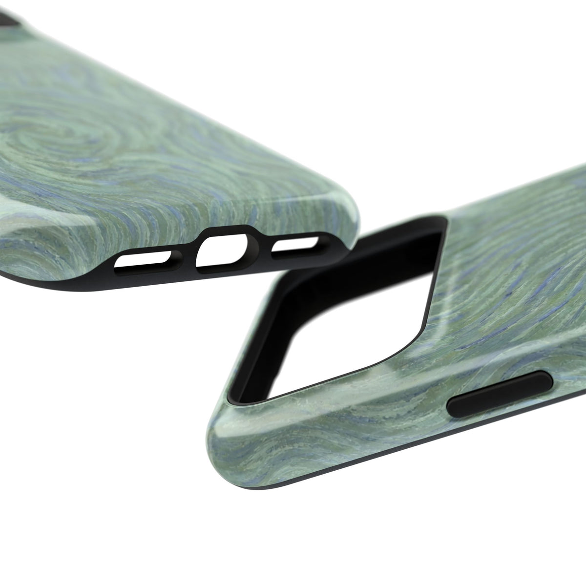 Blue And Green Artsy Swirl iPhone Case