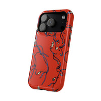 Red Withered Floral iPhone Case