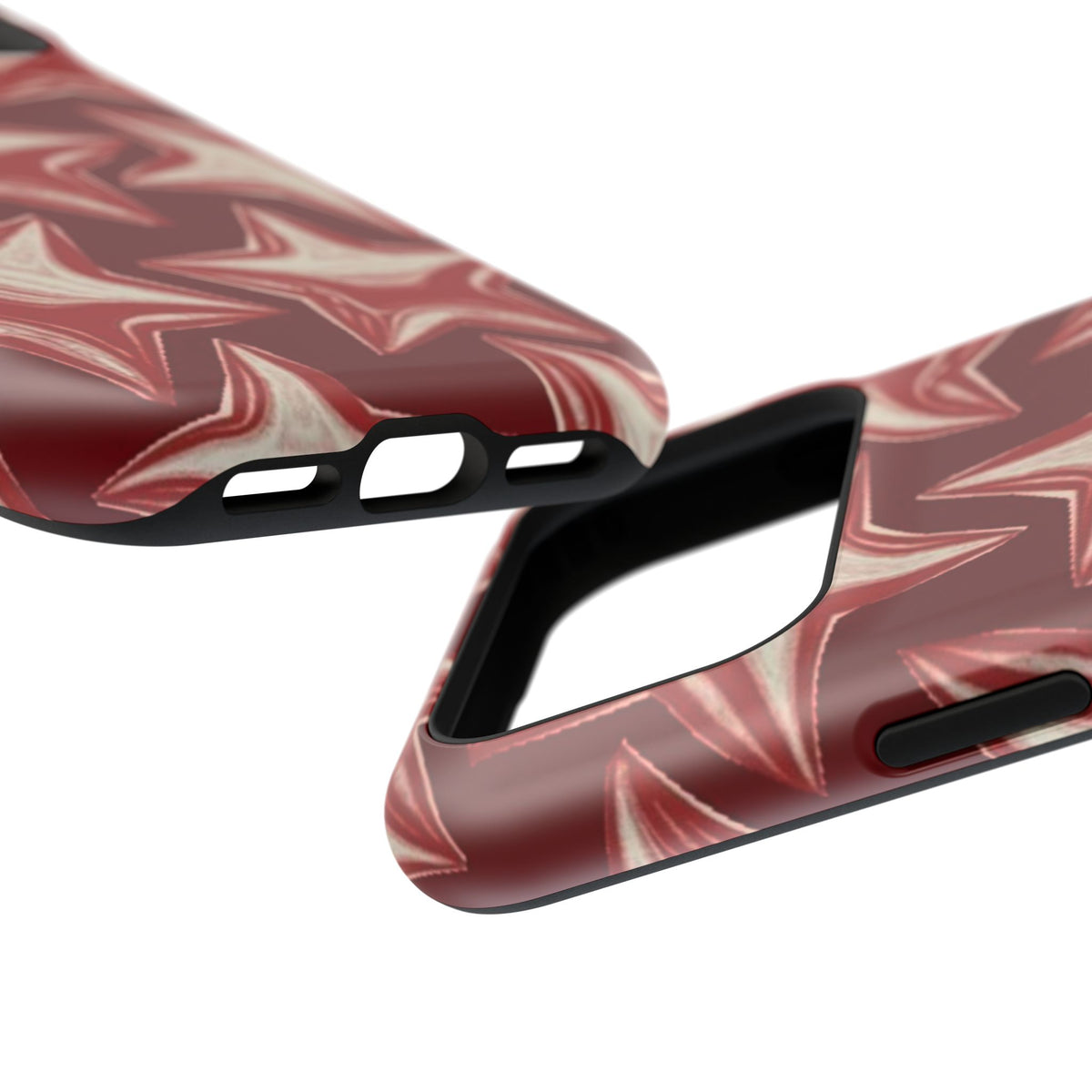 Chrome Shiny Red Stars iPhone Case