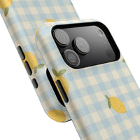 Lemon And Blue Checkered iPhone Case