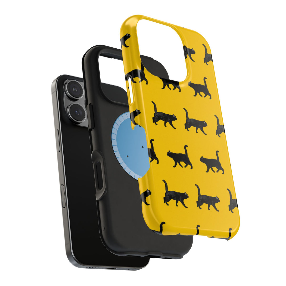 Yellow And Black Walking Cats iPhone Case