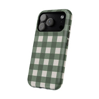 Forest Green Checkered iPhone Case
