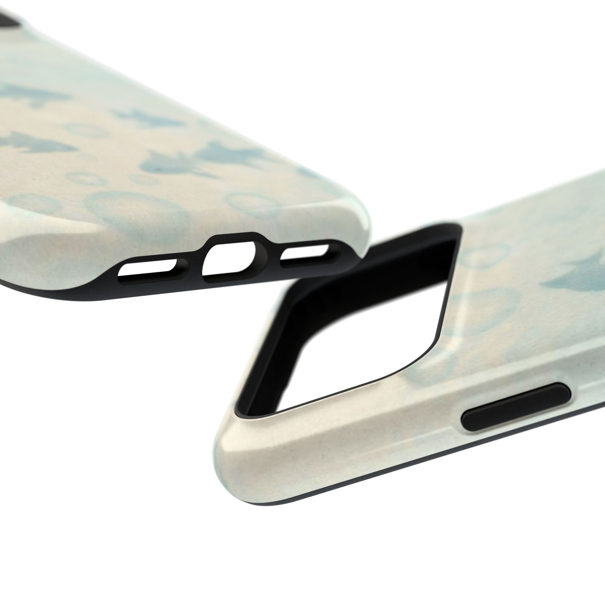 Blue Gold Fishy And Bubbles iPhone Case
