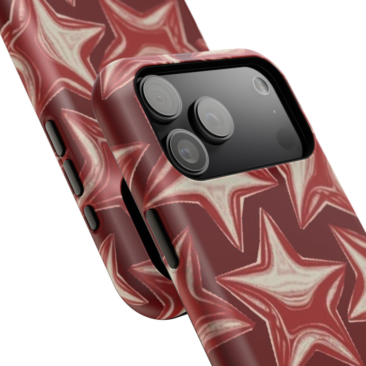 Chrome Shiny Red Stars iPhone Case