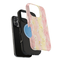 Pink And Yellow Water Art Flowers iPhone Case