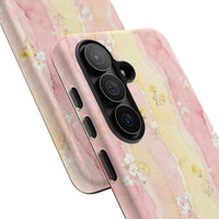 Pink And Yellow Water Art Flowers Samsung Case
