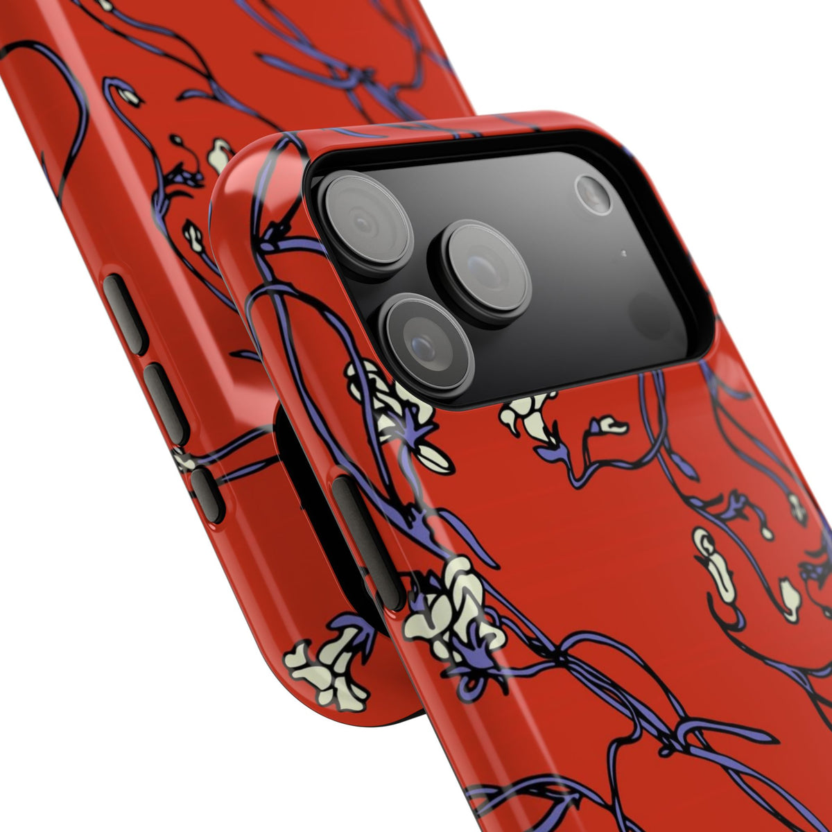 Red Withered Floral iPhone Case