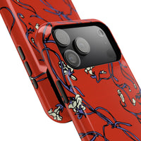 Red Withered Floral iPhone Case