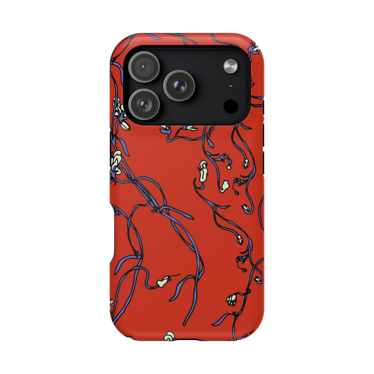 Red Withered Floral iPhone Case