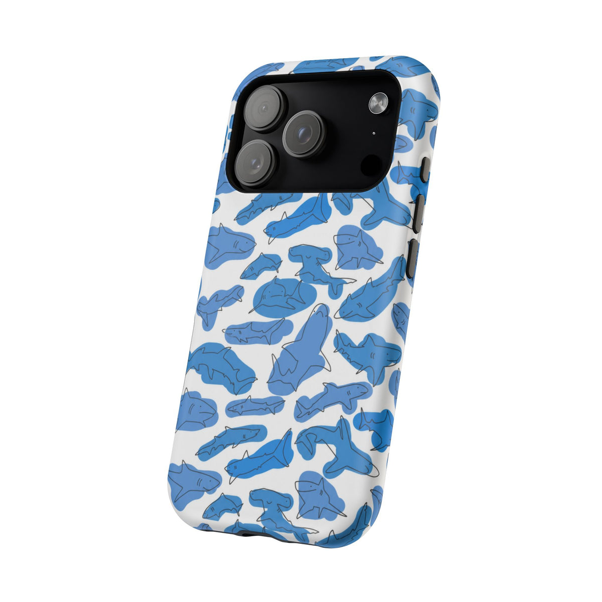 Cartoony Water Art Sharks iPhone Case