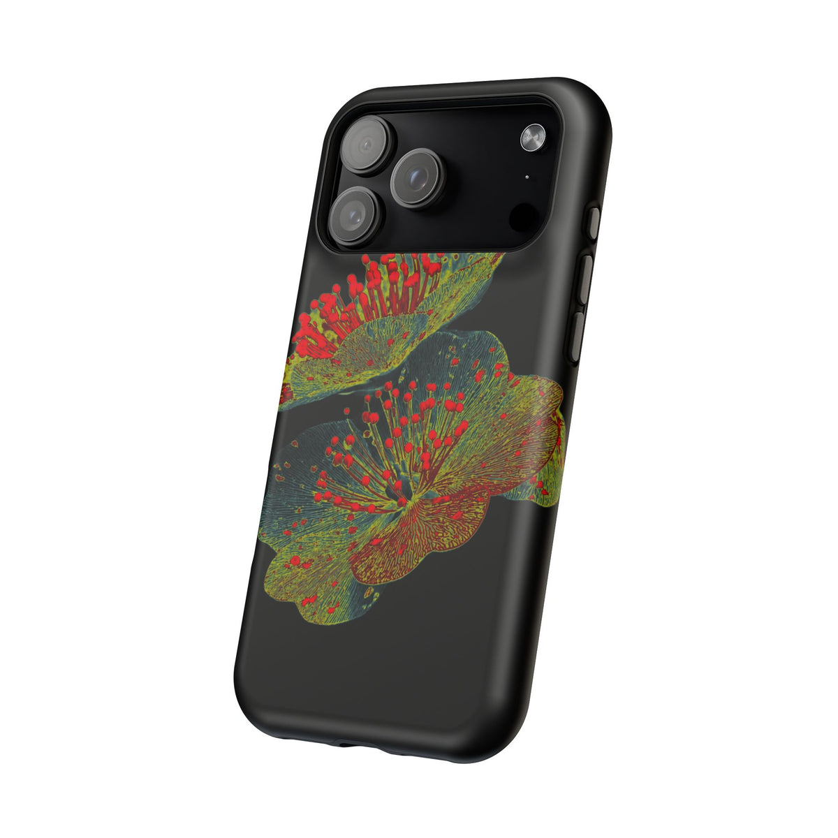 Botanical Wildflower Black iPhone Case