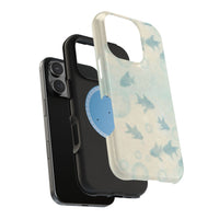 Blue Gold Fishy And Bubbles iPhone Case