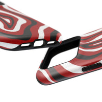 Red And Black Artsy Swirl iPhone Case