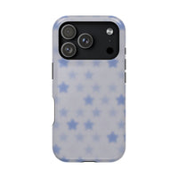 Blue And White Pixelated Star iPhone Case