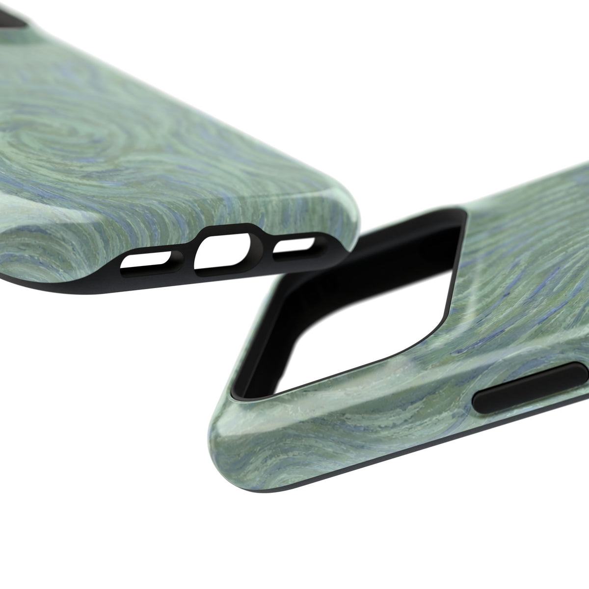 Blue And Green Artsy Swirl iPhone Case