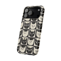 Black And White Cat Tiles iPhone Case