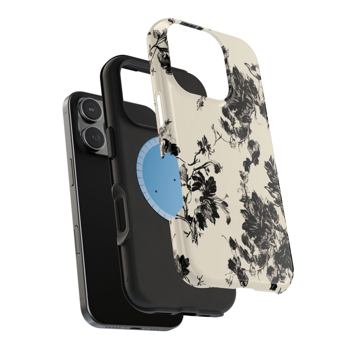 Black And White Floral iPhone Case
