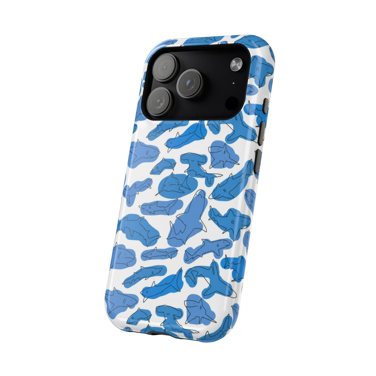 Cartoony Water Art Sharks iPhone Case