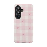 Pink Heart Checkered Samsung Case