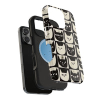 Black And White Cat Tiles iPhone Case