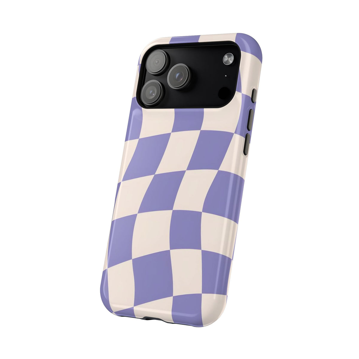 Lilac Wavy Checkered iPhone Case