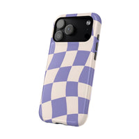 Lilac Wavy Checkered iPhone Case