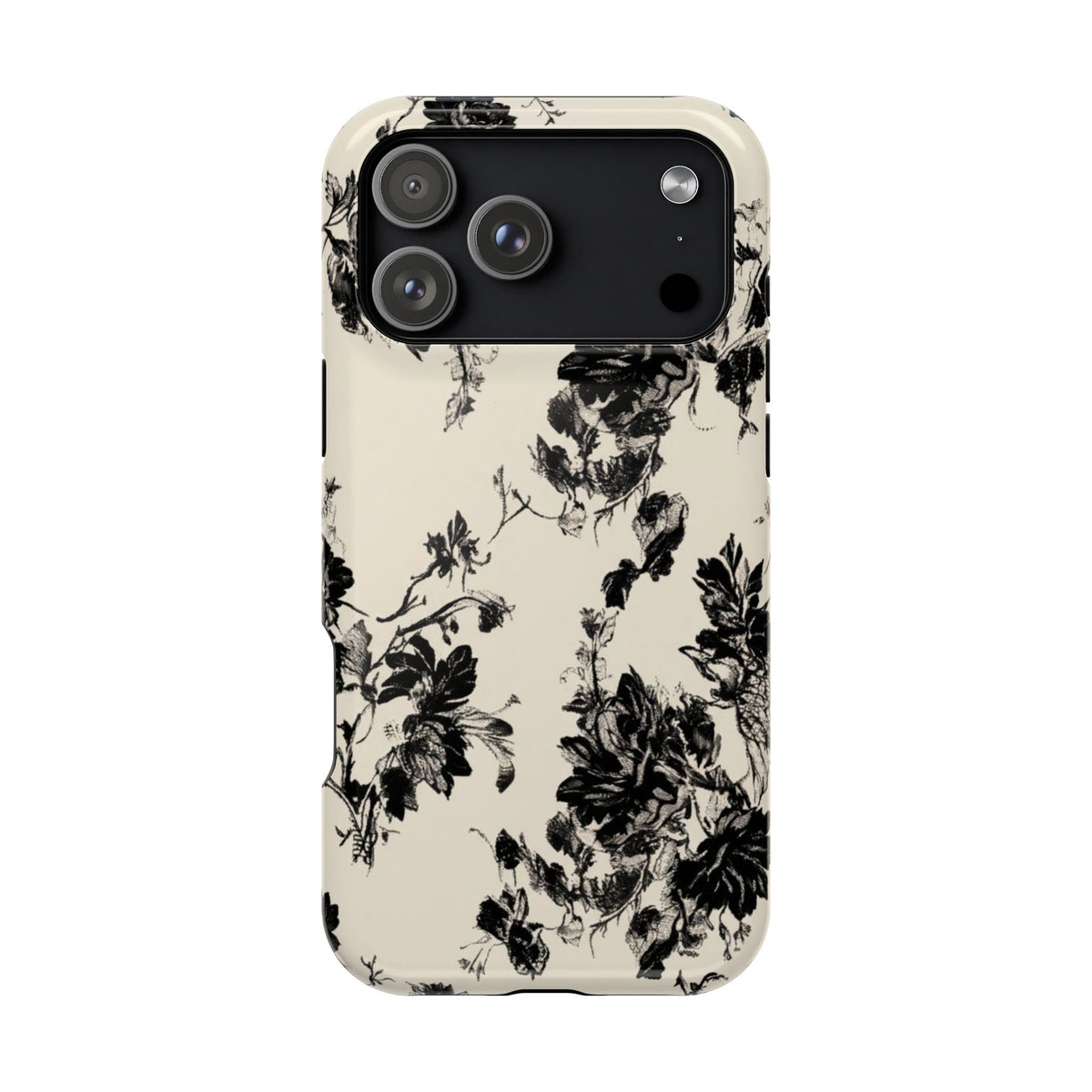 Black And White Floral iPhone Case