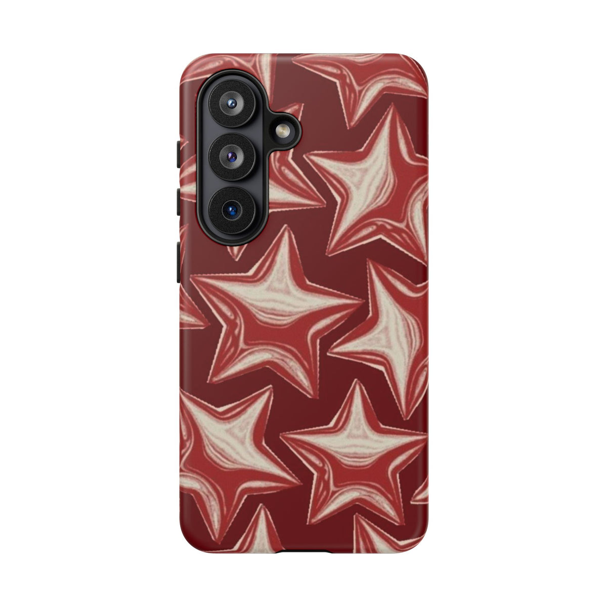 Chrome Shiny Red Stars Samsung Case